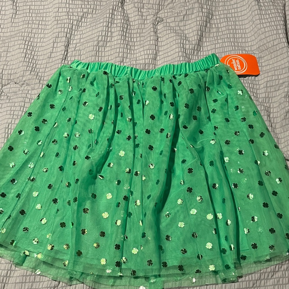 Green Shamrock Tulle Skirt | Elastic Waist | St. Patrick’s Day Festive
